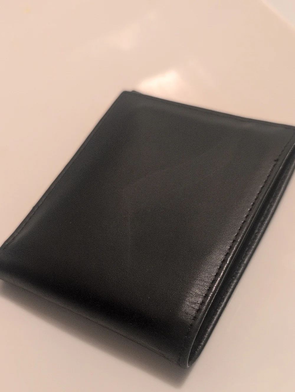 Ralph Lauren Black Leather Bifold Wallet with Embossed Polo